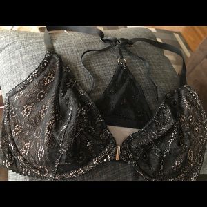 New! Victoria’s Secret black lace bra. Size 38D